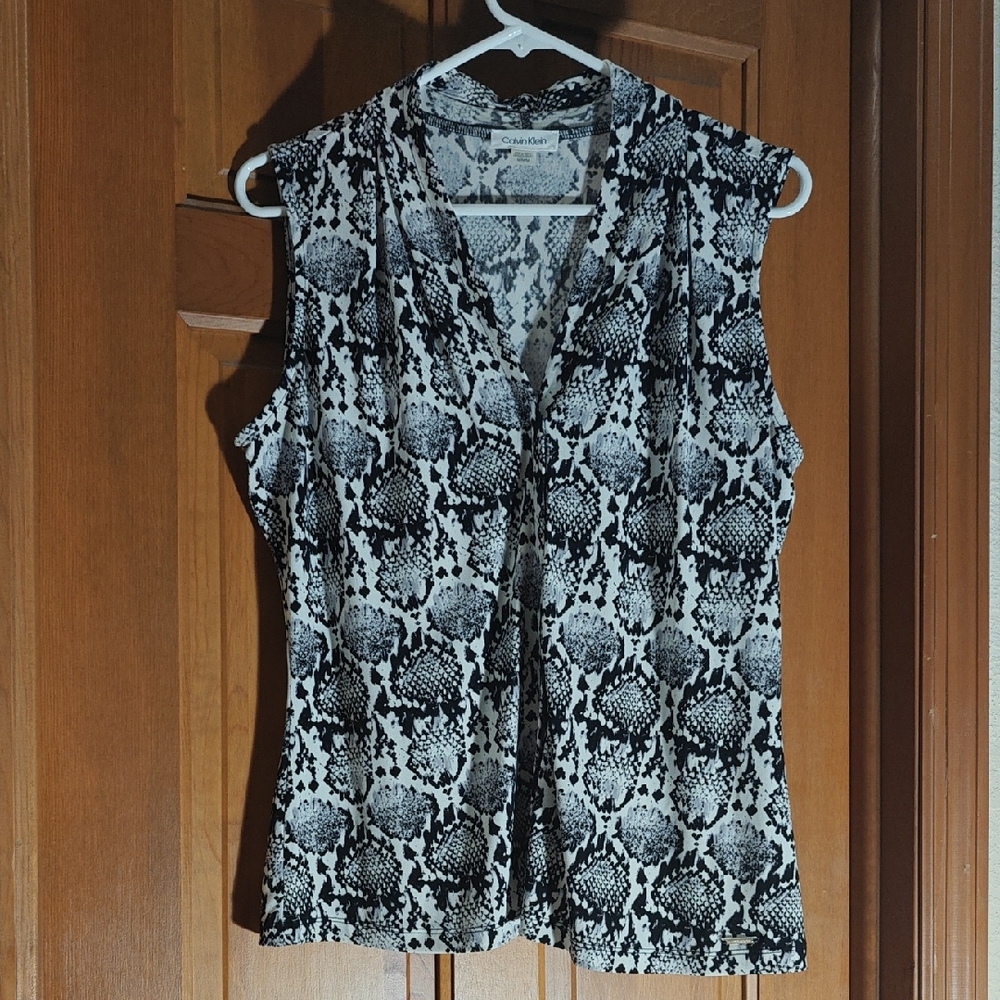 Calvin Klein Monochrome Snake Print Blouse
